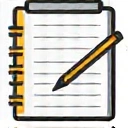 Ikona notatnika i długopisu